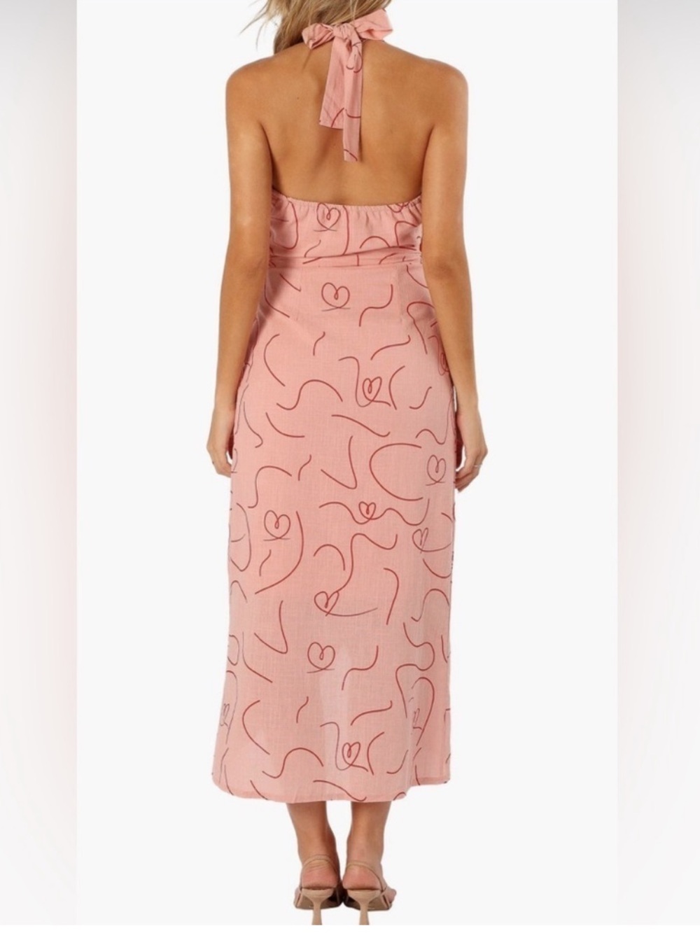 Petal & Pup Abigail Wrap Midi Dress Size Medium Pink Red - Picture 2 of 12